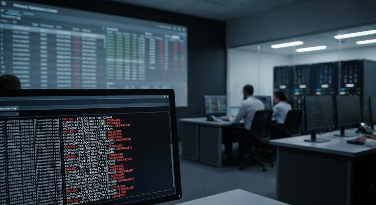 Realistic depiction of the operational consequences of excessive retries after a Do Not Try Again response under Mastercard's Transaction Processing Excellence framework.